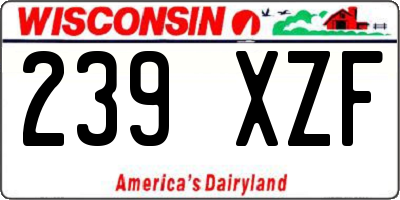 WI license plate 239XZF