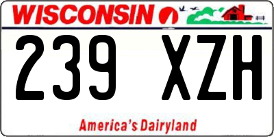 WI license plate 239XZH