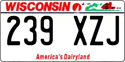WI license plate 239XZJ