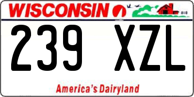 WI license plate 239XZL