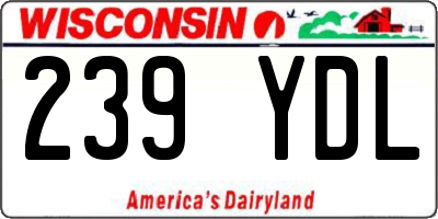 WI license plate 239YDL
