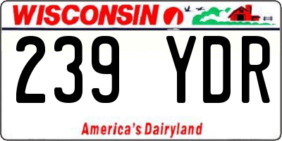 WI license plate 239YDR