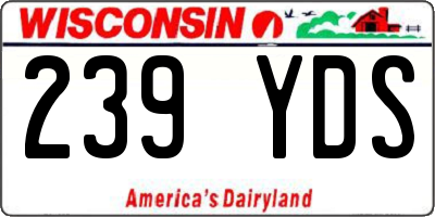 WI license plate 239YDS