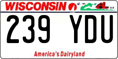 WI license plate 239YDU