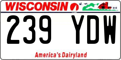 WI license plate 239YDW