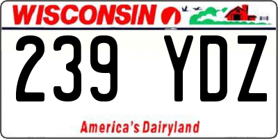 WI license plate 239YDZ