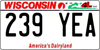 WI license plate 239YEA