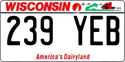 WI license plate 239YEB
