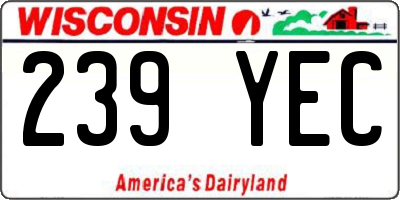 WI license plate 239YEC