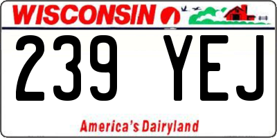 WI license plate 239YEJ