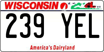 WI license plate 239YEL
