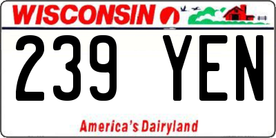 WI license plate 239YEN
