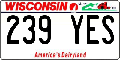 WI license plate 239YES