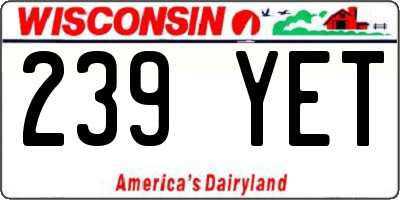 WI license plate 239YET