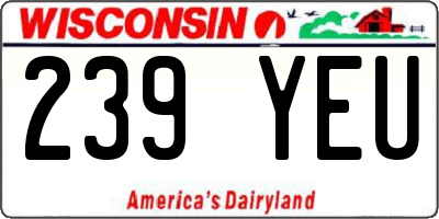 WI license plate 239YEU