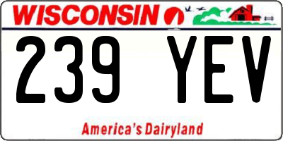 WI license plate 239YEV