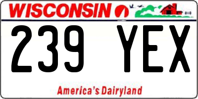WI license plate 239YEX