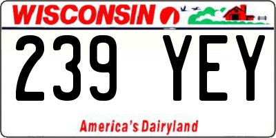 WI license plate 239YEY