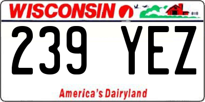 WI license plate 239YEZ
