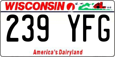 WI license plate 239YFG