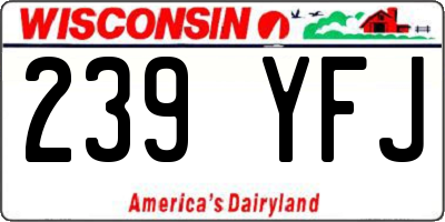 WI license plate 239YFJ
