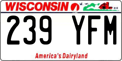 WI license plate 239YFM