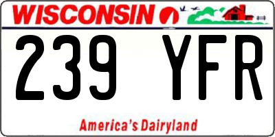 WI license plate 239YFR
