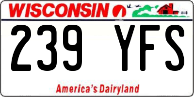 WI license plate 239YFS