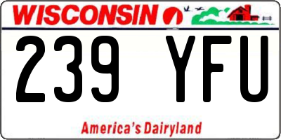 WI license plate 239YFU