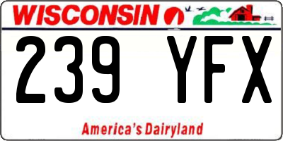 WI license plate 239YFX