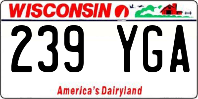 WI license plate 239YGA