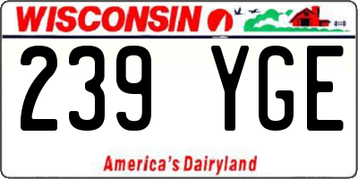 WI license plate 239YGE