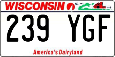 WI license plate 239YGF