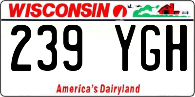 WI license plate 239YGH