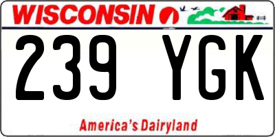 WI license plate 239YGK