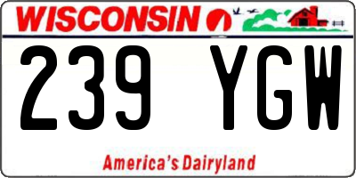 WI license plate 239YGW