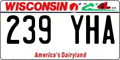 WI license plate 239YHA