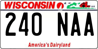 WI license plate 240NAA