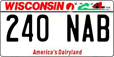 WI license plate 240NAB