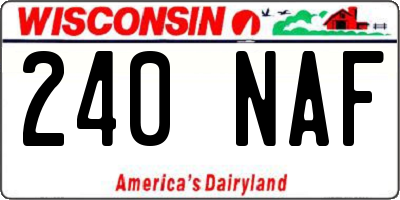 WI license plate 240NAF