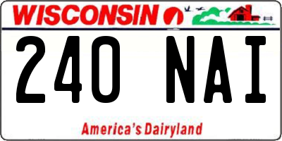 WI license plate 240NAI