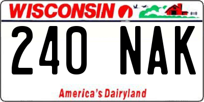 WI license plate 240NAK