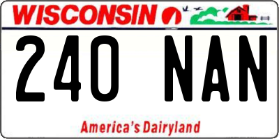WI license plate 240NAN