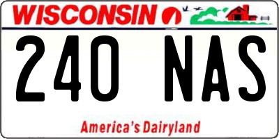 WI license plate 240NAS