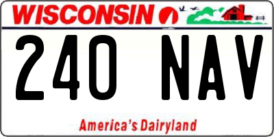 WI license plate 240NAV