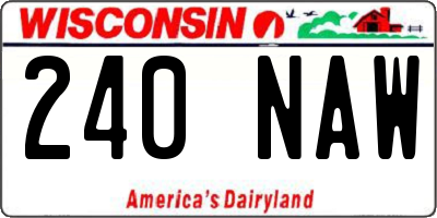 WI license plate 240NAW