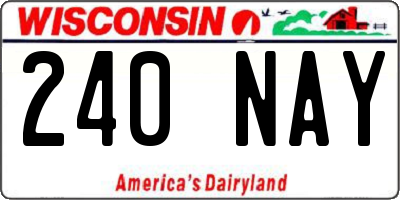 WI license plate 240NAY