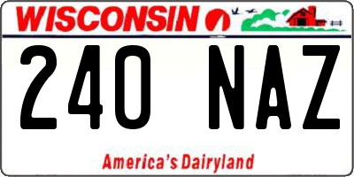 WI license plate 240NAZ