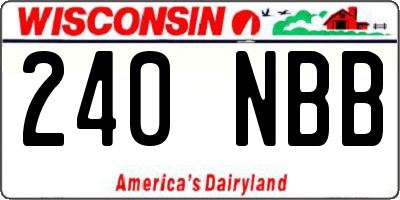 WI license plate 240NBB