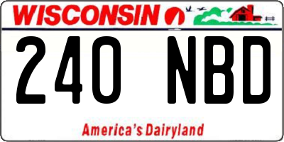WI license plate 240NBD